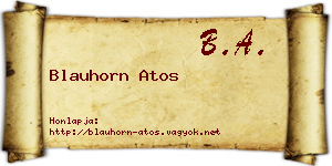 Blauhorn Atos névjegykártya
